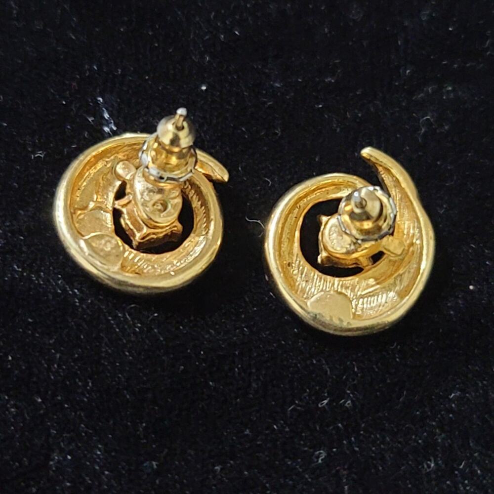 Vtg Gold Tone Earrings - Picture 4 of 4